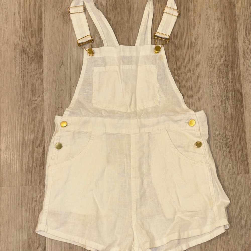WeWoreWhat Cream Linen Top
